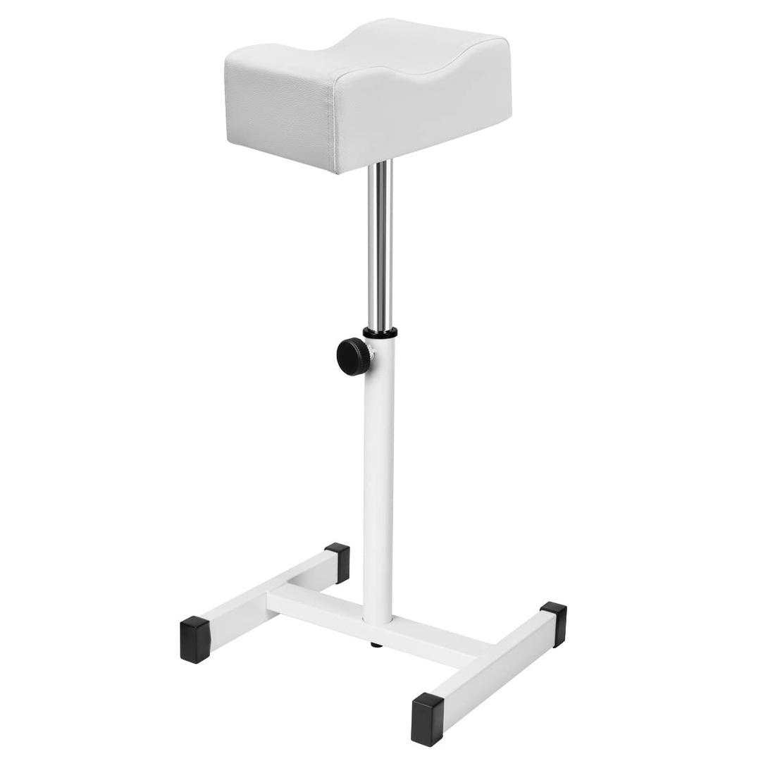Pedicure Foot Rest, Foot Massage Pedicure Stool, Tattoo Stand Adjustable Height Footstool Nail Equipment for Home Beauty Salon Spa (White)