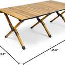 Whitsunday Folding Camping Table Aluminum Portable Roll-Up Picnic Table Wood Grain 45.6 * 23.6 * 17.3
