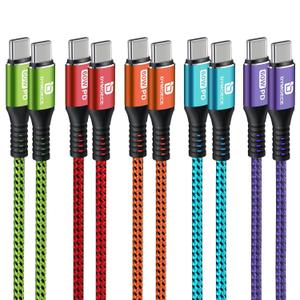 USB C to USB C Cable,(6ft, 5Pack) 60W/3A Type C Charging Cable Cord Fast Charging USB C Cable for Samsung Galaxy S23 S22 S21 S20 Ultra, W24 Fold/Flip 5, Pixel 8 7 6 Pro 6a 5 4 3