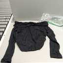 SOLY HUX Women's Off The Shoulder T Shirt Long Sleeve Ruched Fitted Tee Fall Going Out Tops (Large, Pure Black)