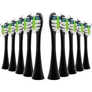 Replacement Toothbrush Heads 10 Pack Compatible with AquaSonic Black Series, Black Series Pro, Vibe Series, Duo Series Pro, Electric Toothbrush Heads for Sensitive & Normal Teeth
