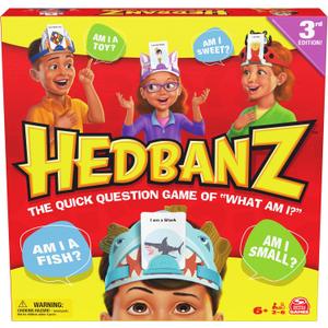 Spin Master Games, Hedbanz 3rd Edition with New Cards & Headbands, Picture Guessing Card Game, Quick Questions & Fast Fun, Easy to Play for Family & Kids, 2-6 Players, for Ages 6 & Up