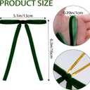 24 Pcs Velvet Christmas Wreath Bows 5 x 7 Inch Rustic Crafts Gift Bows for Christmas Tree Garland Home Wedding DecorDark Green