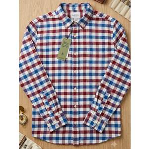 Men's Relaxed-Fit Long-Sleeve Flannel Shirt M-L