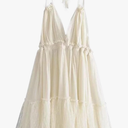 Womens Summer Halter Deep V Neck Sexy Patchwork Mini Short Dresses Beach Vacation Sundresses for Women Short 2025 S