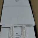 BagDream Gift Bags 8x4.25x10.5 100Pcs Kraft Paper Bags with Handles Bulk, White Gift Bags Medium Shopping Retail Merchandise Wedding Party Favor Bags, Paper Grocery Bags Sacks Recyclable
