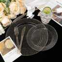 DaYammi 210PCS Gold Glitter Plastic Dinnerware Set for 30 Guests, Fancy Disposable Plates for Party, Include: 30 Dinner Plates, 30 Dessert Plates, 30 Pre Rolled Napkins with Gold Silverware, 30 Cups