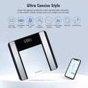 Smart Scale for Body Weight and Fat Percentage, NUTRI FIT Digital Bathroom Scale Bluetooth Biometric Scale for BMI, 17 Metrics Body Composition Analyzer High Accuracy for Weight Loss, Sync App (Simple Black)
