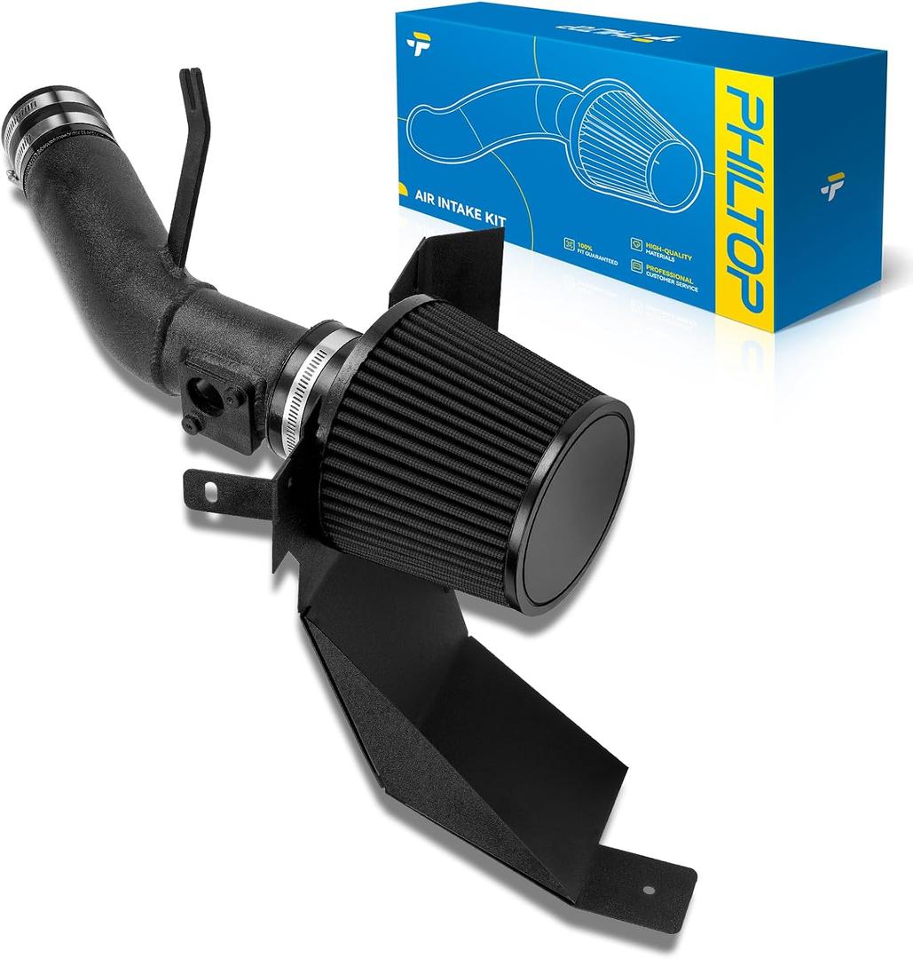 PHILTOP 2.75" Cold Air Intake Kit System + Heat Shield Compatible with Honda Civic 2016 2017 2018 2019 2020 2021 1.5L L4, High Performance, Black