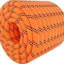 X XBEN Braided Polyester Arborist Rope 3/8 inch X 120ft, 48 Strands, 3430 LBS Breaking Strength Outdoor Rope, Arborist Rigging Rope for Rock Hiking Camping Swing Tree Rescue, Orange