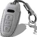 for Audi Key Fob Cover with Keychain Fit for Audi A3 A6 A7 A8 Q7 Q8 S3 S6 RS6 RS7 Smart Keys Case Protector suede (Gray, Style B)