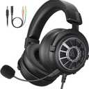 EKSA StarEngine S Gaming Headset for PC, PS4, PS5, Switch, Xbox One, Xbox Series X/S-Wired Gaming Headphones with Detachable Noise Cancelling Mic, 50mm Drivers, 3.5mm Over-Ear Computer Headphones (Black)