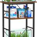 Snughome 5-10 Gallon Aquarium Stand, 3 Tier Fish Tank Stand with Storage, Fish Tank Stand with Metal Frame, Reptile Turtle Tank Stand for Home Office, 20.47" x 11.02" x 30.52", Rustic Brown