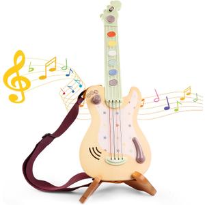FReniland Electric Guitar Toy for Kids Rock Style Musical Guitar with Real Strings, Pressable Buttons & Sound Effects, Musical Instrument for Toddlers Boys Girls Ages 36