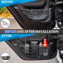 Z8 Metal Rear Door Storage Pockets Compatible with 2018-2025 Jeep Wrangler JL JLU JT Side Organizer Storage Box Replace Sagging Nets