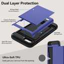 Qinmay Compatible with iPhone SE Case 2022/2020/3rd/2rd & iPhone 8/7 Case with Card Holder, Dual Layer Shockproof,Heavy Duty Protective Hidden Slot Slim Wallet Phone Cover, Purple