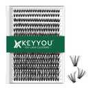 Lash Clusters 300pcs Individual Lashes 40D 0.07C Curl 9-18MIX DIY Eyelash Extension KEYYOU Large Tray Volume Soft&Natural Cluster Lashes(40D-0.07C,9-18MIX