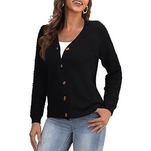 REDHOTYPE Women's Cardigans Sweater Casual Long Sleeve Open Front Cardigan Button Down Knit Chunky Outwear Coats M