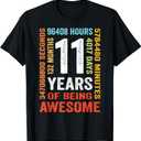 11 Years 132 Months of Being Awesome 11th Birthday Gift T-Shirt Large