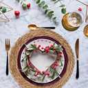 GENMOUS Woven Placemats Set of 12, 12" Round Placemats Natural Water Hyacinth Boho Placemats,Farmhouse Rattan Chargers for Dinner Plates, Rustic Braided Wicker Table Mats for Thanksgiving,Home,Wedding