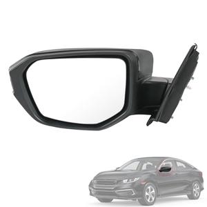 RUIANOMG Door Mirror Left Driver Side Replacement For Honda Civic LX SE Sport 2016-2021, Replace HO1320283 Black 3Pins
