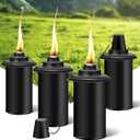 4-Pack Citronella Torch Replacement Canisters,16oz Torch Refillable Canisters with Wicks - Ideal for Outdoor Parties and Garden Decor (Black 4 PCs)
