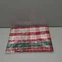 SASTYBALE Red and White Plaid Tablecloth, Square Xmas Metallic Fabric Table Cloth Wrinkle Resistant Heavy Weight Polyester Table Cloths for Holiday Kitchen Dinning Tabletop (52" x 52")