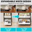 Pull Out Cabinet Organizer, Expandable Width 13"-22", Heavy Duty Metal Slide Out Drawers for Cabinets, Expandable Cabinet Pull Out Shelves for Kitchen, Pantry, Bathroom, White