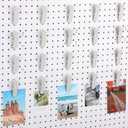 20 Pcs Pegboard Accessories Clips Pegboard Clips Metal Accessories Hook Attachment Peg Board Clip for Crafts Kitchen Bathroom Room Office Wall Organize Storage Display (White)