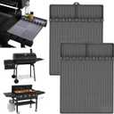 GriddleMATe Silicone Griddle Tool Mat ? Heat Resistant Non-Slip Side Shelf Tray for Griddle Accessories, BBQ Tool Organizer for Blackstone, Pit Boss, Camp Chef & Flat Top Grills (2 pack, gray)