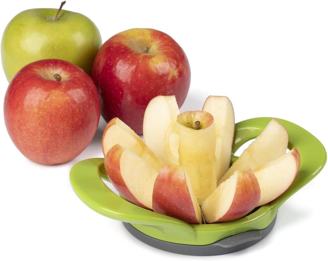 PrepWorks by Progressive Dishwasher Safe 8-Slice Apple Slicer and Corer with Attached Safety Cover (Green)" (5.25 x 7.25 x 2 Inch)