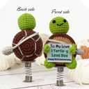 20th Anniversary Wedding Gift, Crochet Turtle Car Bobblehead with Scented Bag, 20 Year Wedding Anniversary Keepsake for Couple, Traditional 20th Anniversary Car Dashboard Gifts for Couple