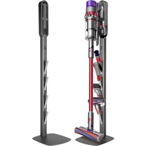 Haturi Vacuum Stand for Dyson Gen5 V15 V12 Detect V11 V10 V8 V7 V6, Vacuum Holder and Metal Storage Bracket Standing dock with Hidden Cord Design for Dyson Handheld Cordless Vacuum Cleaners (with Square Base, Dark Grey)