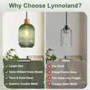 2 Pack Pendant Lights with Vintage Green Ribbed Glass Lampshade, Adjustable Brushed Gold Pendant Lights Fixtures for Kitchen Island Lighting Sink, Dining & Living Room Hallway (Bulbs Not Included)