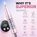 High Speed Nail Drill for Acrylic Removal, 50,000 RPM Pro E-File with LCD, Bits Kit & Anti Slip Pad, MG101L Quick Gel Removal, Precise Shaping, Portable for Nail Art Practice & Salon Use