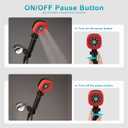 Handheld Shower Head with ON/OFF Switch for Water Saving,High Pressure Filtered Shower Head with Long Hose and Bracket&Low Reach No Drilling Wall Mount Shower Holder