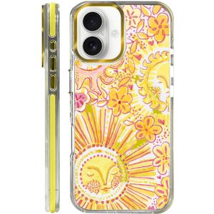 Clear Magnetic Case for iPhone 16 Plus, Slim Anti-Yellow Transparent Cover, Military Grade Protection, Phone Cases for iPhone 16 Plus, Retro Sun