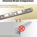 Pool Deck Drain Channel, 2.3" W x 19.6' L, 304 Stainless Steel Channel Drain Outdoor, Deck Drainage System with Coupling, Trench Drain System for Pool Decks, Patios,Walkways, Courtyards, Paver.