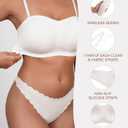 DEANGELMON Strapless Bras for Women Seamless Padded Bandeau Bra Non-Slip Silicone Tube Top Wireless Push Up Bralettes (White, L)