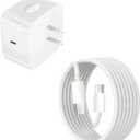 40W Dynamic Power Adapter with 60W Max, Apple 40W Charger, Foldable Type C Fast Wall Charger with 6FT Braided USB-C Cable for iPhone 17 Pro Max/16 Pro/15/15 Plus, AirPods,iPad,MacBook Air,Samsung S25