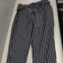 GRACE KARIN Women Pants Striped High Waist Pants Casual Paper Bag Pants with Pockets 2XL