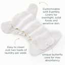 Esembly Cloth Diaper Inner - Organic Cotton Fitted Diaper- Soft, Ultra-Absorbant, Trim-Fitting Layer to Pair with Waterproof Outer for Blowout-Proof Diapering - 3-Pack, Size 1 (7-17lbs)