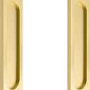 MOROBOR Self-Stick Oval Sliding Door Pulls, 2pcs Brushed Gold Aluminum Alloy Flush Pull Punch-Free Handle for Sliding Barn Door Windows Cabinets
