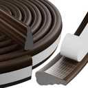 118" Wedge Weather Stripping Door Seal Strip for Door Frame & Window,Self Adhesive Window Insulation Draft Stopper Seal for Winter,Gray Foam Door Gap Filler for Soundproofing Light Blocker,Brown