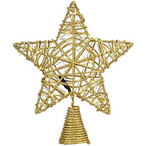 9" Gold Star Tree Topper with 30 Dual Color(R) LED Lights