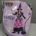 Spooktacular Creations Halloween Witch Costume Kids, Light Up Witch Dress with Hat and Broom for Girls, Toddlers Bat Outfit Set for Halloween Costumes Role Play Parties, Pink (Small(5-7 yrs))