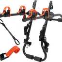 Sports Deluxe 2-Bike Trunk Mount Rack, Model SY-Trunk-BR, Black + Orange up to 70lbs Load (Trunk Bike Rack+Barbar)