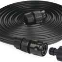 Sprinkler Garden Hose for Irrigation: Efficient Saving Water Soaker Hoses - PVC Flat Drip Hose for Vegetable Pet (Black, 25FT)