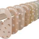 Baby Closet Divider, Baby Wardrobe Organizer, Double-Sided Minimalist Cute Design, Nursery Decor Clothes Hanger Dividers for Sorting 8 Sizes from Newborn to 12+ Months (Beige)