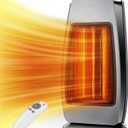 Infrared Space Heaters for Indoor Use, 1500W Electric & Portable Room Heaters with Thermostat, 4 Modes, 24H Timer, 70 Oscillating Electric Space Heater with Remote, Safe for Large Room Use (Grey)